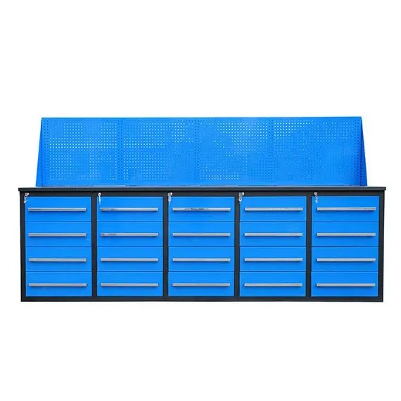 Meja kerja garaj logam biru
